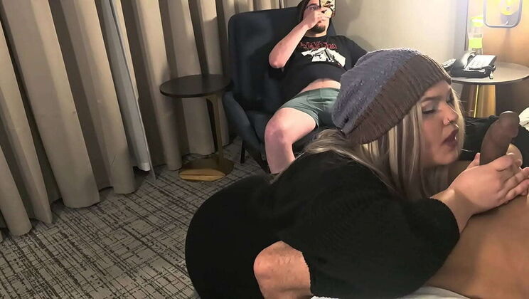 First Time Cucking My Boyfriend with a Huge Cock - Amateur Blonde Hotwife Deep Throat