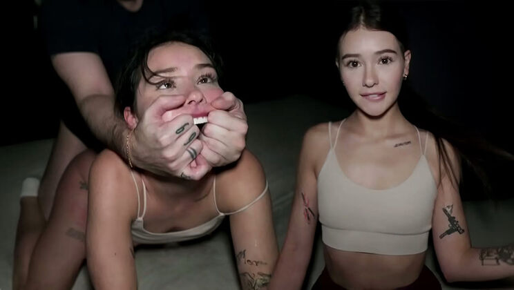 Petite Teen Gets Face Fucked Hard by 3 Big Cocks - Rough POV Blowjob & Doggystyle