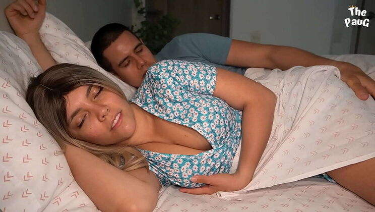 Stepson fucks his stepmom's big booty Latina friend in bed