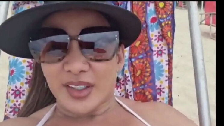 Nude Beach Walk Turns Wild - Amateur Blonde Latina MILF Bianca Naldy Gets Anal & Blowjob from Jhonny Hot1's Big Cock in Public