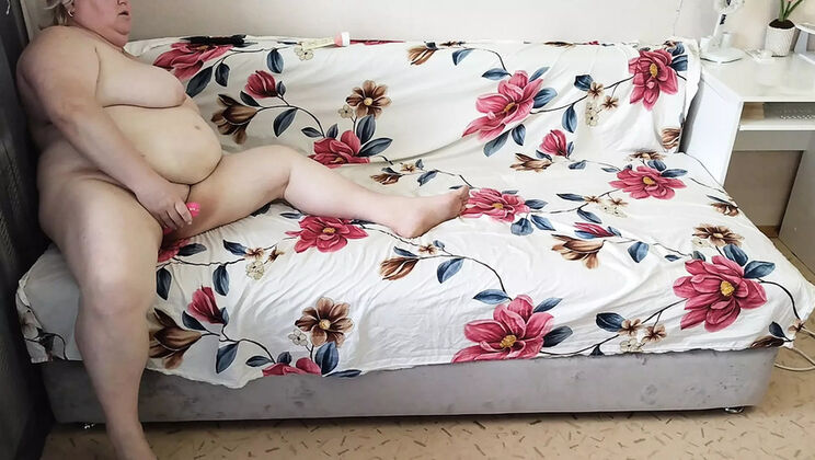 Stepmom with Big Natural Tits Masturbates Her Hairy Pussy with Sex Toys