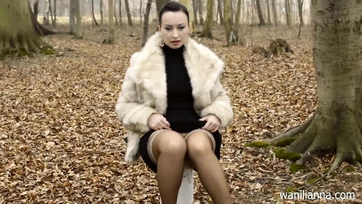 Hairy Brunette MILF Wanilianna Solo Masturbation Outdoor at Lighthouse - Fingering & Stockings Fetish