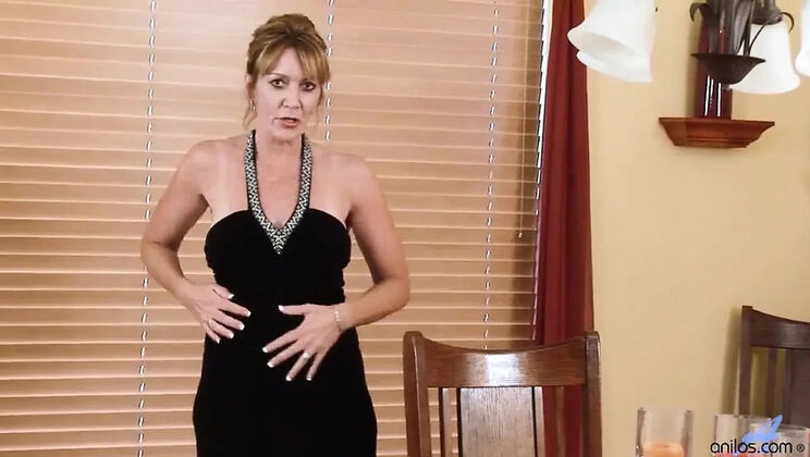 Mature Housewife Aries Stone Solo Pussy Masturbation with Rabbit Vibrator Big Tits & Booty