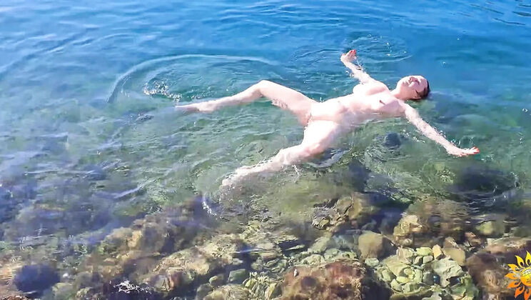 Amateur MILF Mila Naturist Naked Yoga & Outdoor Swimming with Big Natural Tits