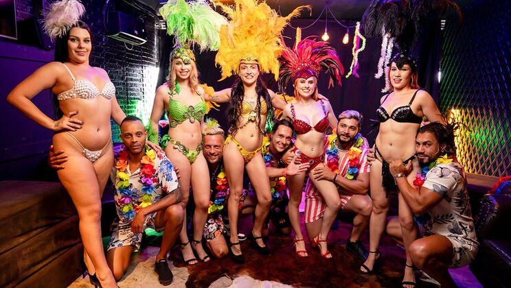 Real Carnaval Squirting Anal Orgy - Teen & MILF Group Sex with Rough Anal & Ass to Mouth