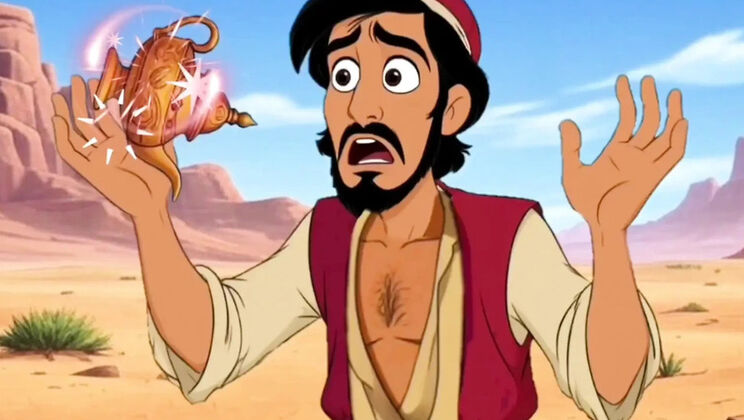 Watching Genie Girl Jack Off Aladdin's Dick | Animated Fairy Tale Sex