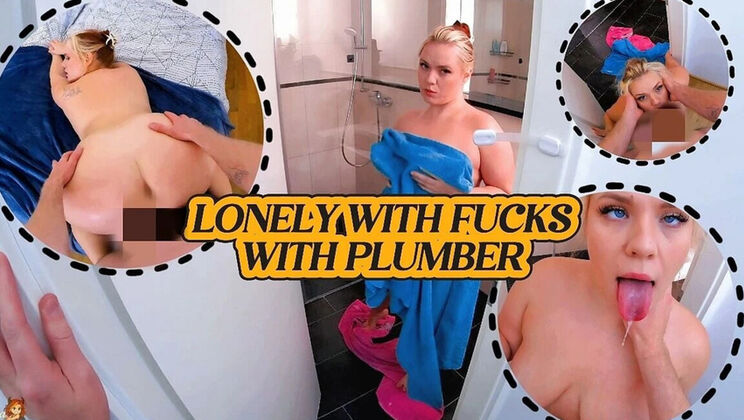 Lonely Wife Gets a Creampie From the Plumber – POV Doggy Style