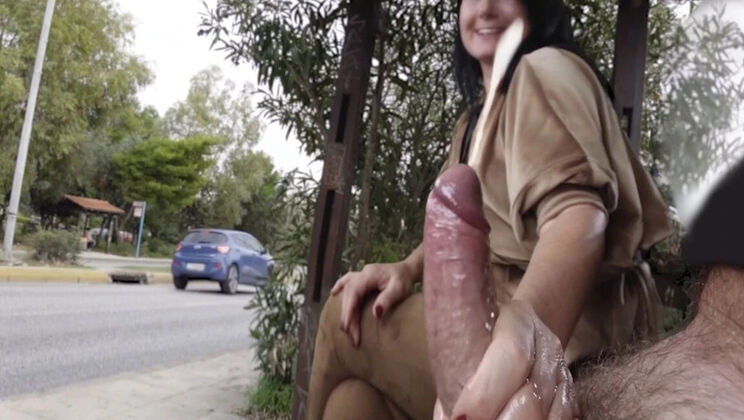 Bold and Bare: Stranger's Big Cock Used Outside!