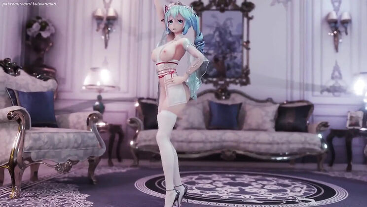 MikuMotion's 3D Hatsune Miku (g)i-Dle Queen Striptease - Busty Jiggle in Tight Uniform