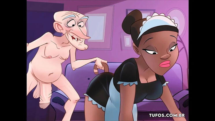Old Pervert Fucks Hot Maid Aninha and MILF Mistress Hard - Anal, Blowjob, Rough Cartoon Sex