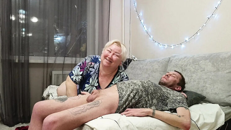 BBW Stepmom Deep Throats and Swallows Every Drop of Cum