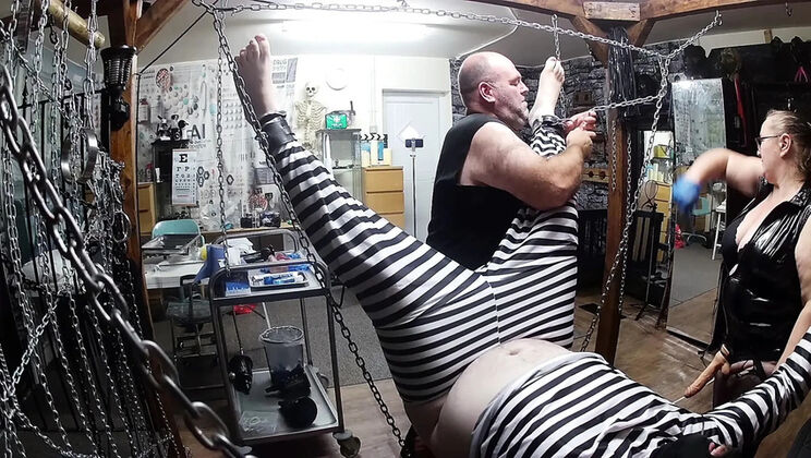 Lanista Bear & Domina Satana First Time in Dungeon with Well-Hung Guy Part 3