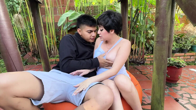 My House Gardener Sees Me Masturbating and Gets Horny, So I Let Him Put His Huge Cock in Me