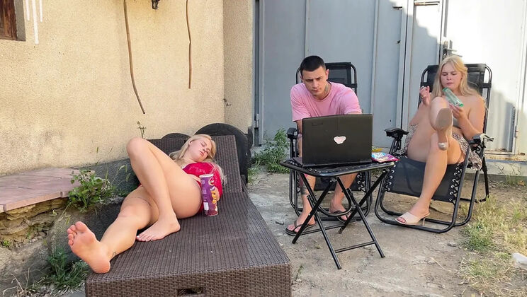 Cuckold Fantasy: Girlfriend Watches Her BF Fuck Her Sister and Best Friends Join In