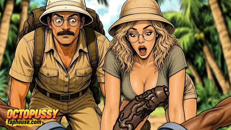 Extreme Blowjob and Fucking in the African Jungle – White Wife Cheats with BBC (Cartoon)