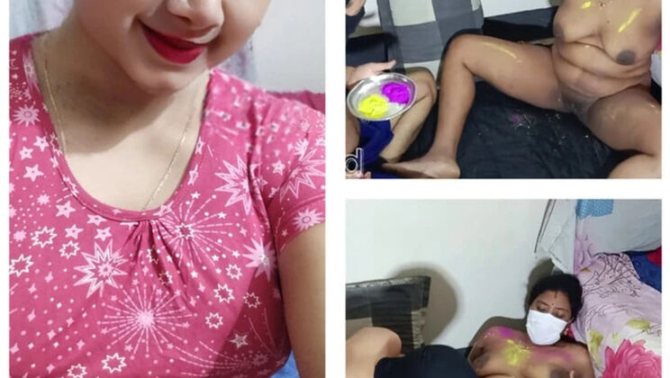 Desi Boudi Colorful Holi Fucking Sex Part 1