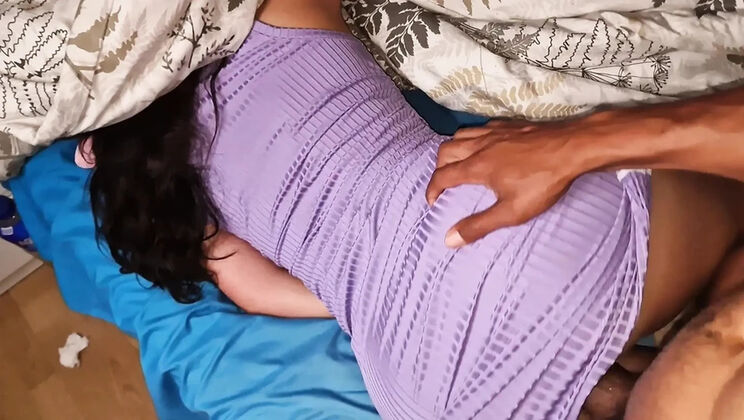 Sister-in-law alone at home leaves room door open in short dress no panties to tease me